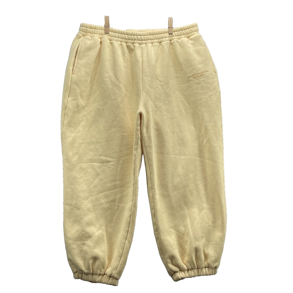 CMFRT Jogger Women 3XL Yellow Fleece Loungewear Athleisure Yoga Travel Sweatpant
